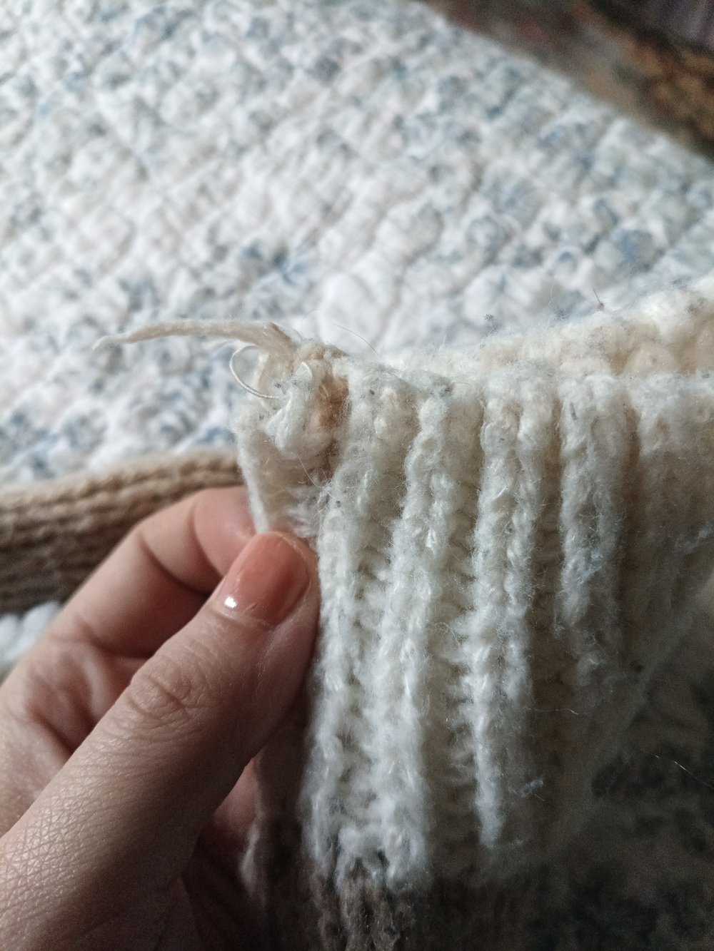 Neutral Sheep-Pattern Button Cardigan Sweater - Picture 5 of 8